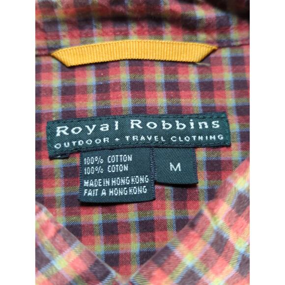 VTG Royal Robbins Mens M Plaid Button Shirt 100 Cotton Made In Hong Kong - Picture 2 of 14